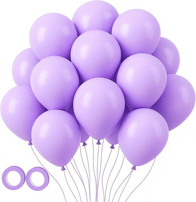 Voircoloria 105pcs Pastel Purple Balloons 12inch Party Latex Balloons for Boys Girls Birthday Baby Shower Gender Reveal Wedding Sunflower Party Decorations