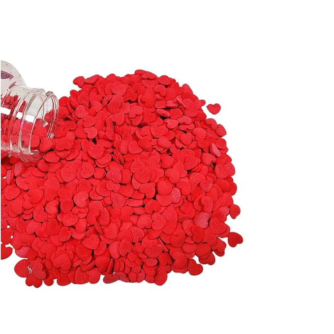 Edible Valentine 8mm Red Hearts Sprinkles for Cake Decorating 80g/2.82oz, Edible Red Sprinkles for Baking Cookie Decorations Cupcake Toppers Ice Cream Donut Toppings