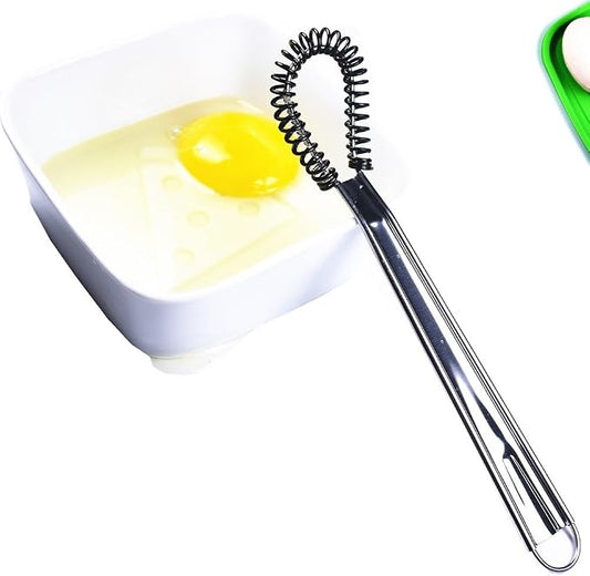 Stainless Steel Mini Spring Egg Beater Silicone Whisk Magic Hand Held Sauce Stirrer Blender Milk Frother Foamer Coffee Mixer (Silicone Coil)
