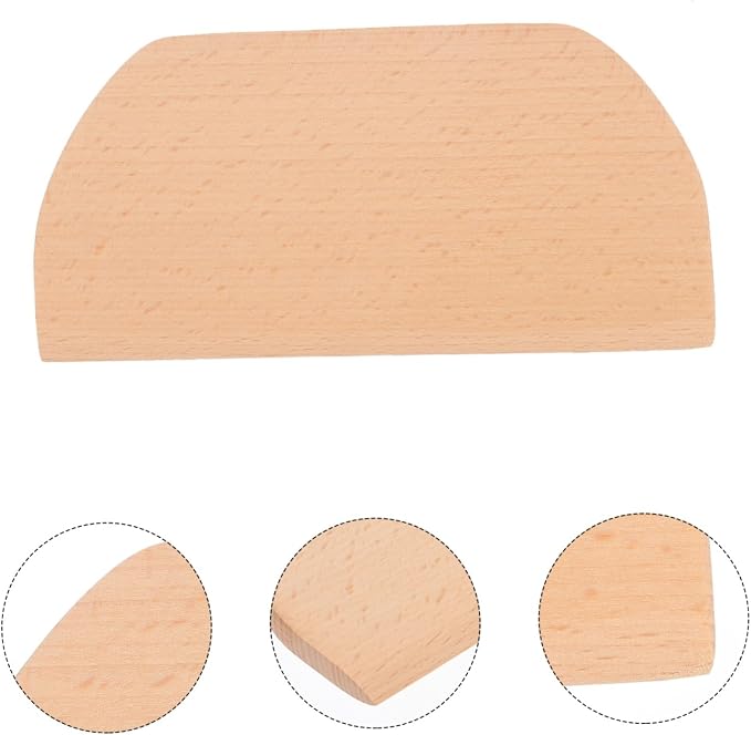 Wooden Dough Scraper Multi-functional Flour Cutter and Scraper Tool for Baking Non-stick Design for Cutting Dough Pizza and Cakes