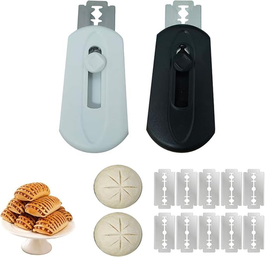 2PCS Extractable & Magnetic Bread Lame Dough Scoring Tool with 10 Razor Blades, Scoring Tool for Sourdough Bread Baking Supplies, Scorer Sourdough Lame for Homemade Breads