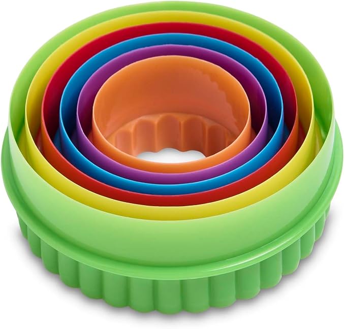 Mrs. Anderson’s Baking Double-Sided Graduated Cookie Biscuit Cutters, BPA-Free, Round, Set of 6 Graduated Sizes