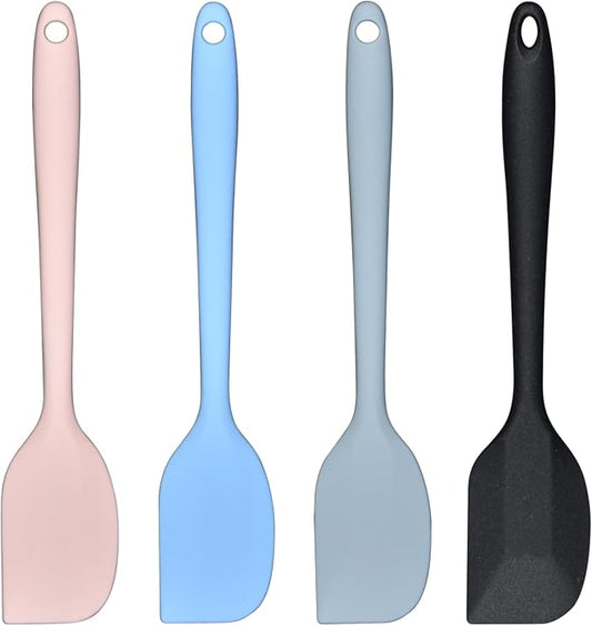 Silicone Spatula, Silicone Spatulas Heat Resistant, Food Grade Rubber Non-Stick Rubber Spatulas with Stainless Steel Core, for Baking, Cooking, Mixing (4, Multicolor, 8 * 1.6inch)