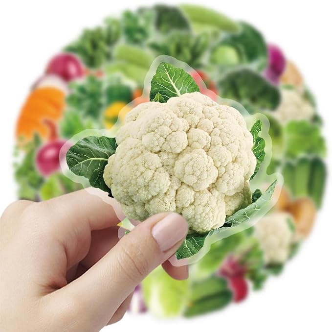 100Pcs Fruit&Vegetables Stickers for Scrapbook, Waterproof Fruit PET Vegetables Decals for Water Bottles Laptop Scrapbooking Journaling Guitar Suitcase Phone Gifts for Kids Teens