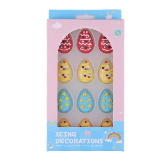 Sentovac 12 Pcs Easter Eggs Icing Decoration Edible Candy Dessert Easter Sprinkles DIY For Cookie Cake Cupcake Topper Icing Frosting Decoration Supplies