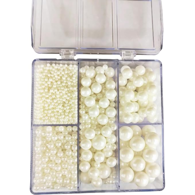 Edible White Pearl Sprinkles for Cake Decorating, Mixing 4 Sizes White Sugar Cupcake, Ice Cream, Donuts, Macaron Toppings Supplies 90g/ 3.17oz
