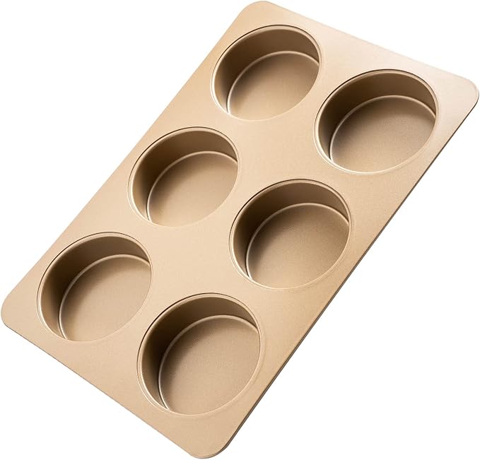 Yomvzake Hamburger Bun Pan Deep Dish Cookie Pan, Nonstick Hamburger Bread Forms 4 Inch Cake Pan Mini Round Disc Pan for Baking Burger Buns English Muffin Whoopie Pies Muffin Top