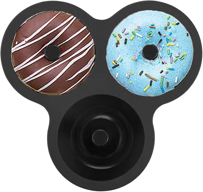 Donut Pan - Heat Resistant Silicone Tray, 12-Cavity Reusable Donut Molds for Air Fryer with Non-Stick for Cake, Cookie, Snack Cooking, Breakfast Prep, Kitchen, Party, Holiday, Birthday, Bakers