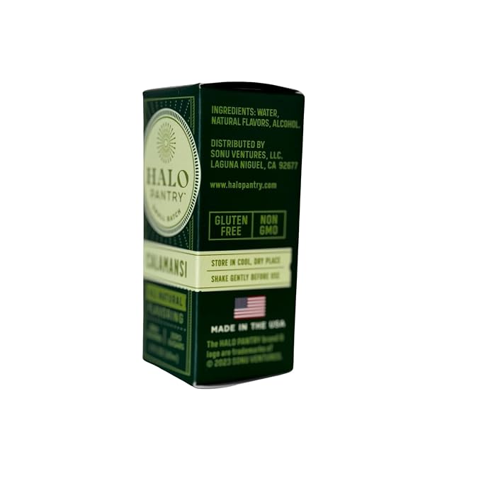 Natural CALAMANSI Flavoring Extract by HALO PANTRY (2oz bottle) | Dye-Free, Gluten-Free, Dairy-Free, Zero Sugars, NO Sweeteners, NO Calories | Perfect for customizing ANY baking, candy, dessert or drink recipes