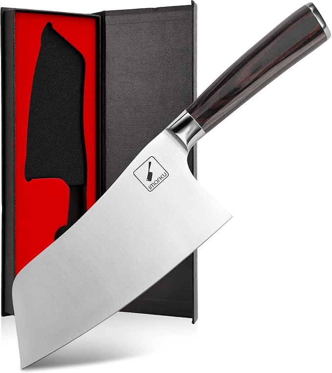 imarku Kitchen Knife, 7 Inch Ultra Sharp Butcher Knife - Japanese SUS440A Stainless Steel Meat Cleaver with Ergonomic Handle, Meat Knife for Home, Kitchen, Restaurant
