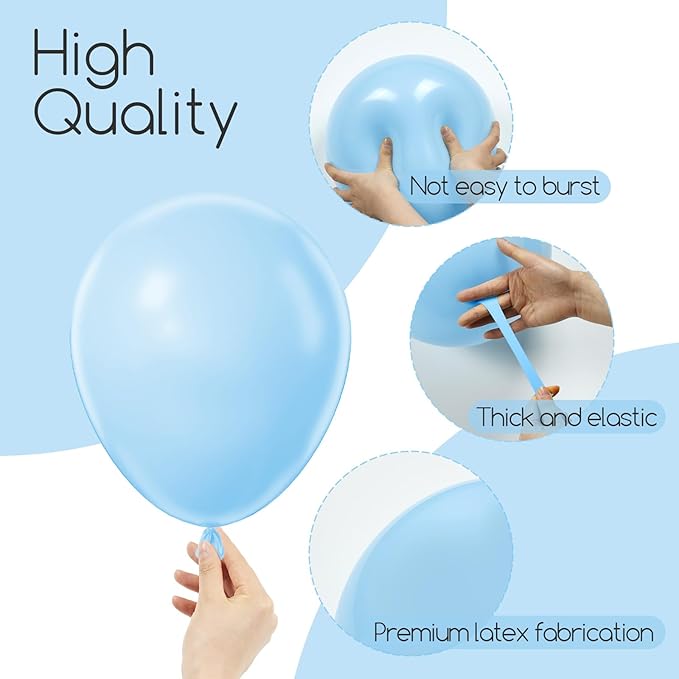 120pcs Light Blue Balloon Arch Kit, 18 12 10 5 inch Pastel Baby Blue Latex Balloons Different Sizes Balloon Garland for Graduation Baby Shower Gender Reveal Birthday Party Decorations