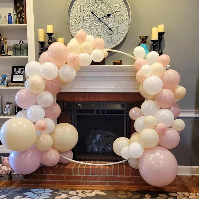 Pink Beige Gold Balloon Garland Arch Kit, 109 Pieces Blush Pastel Pink Peach Pink Gold Beige White Sand Latex Balloon Garland Kit for Girls Women Birthday Baby Bridal Shower Wedding Party Decorations