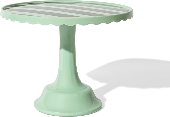 Light Green/Dark Green Stripe Cake Stand for Celebrations by Emergency Confetti – Charming Tiered Display for Desserts at Birthdays Weddings & Gatherings – For Sturdy Stylish & Thoughtful Presentation