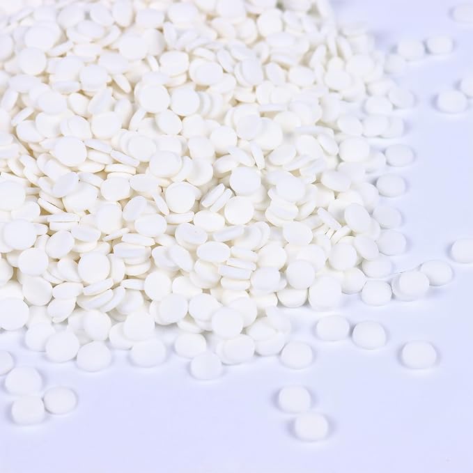 White Sprinkles, White Confetti Sprinkles for Cake Decorating, Round Sprinkle for Cupcakes, Ice Cream, Donut, Cookies, Chocolate(120g/4.23oz)