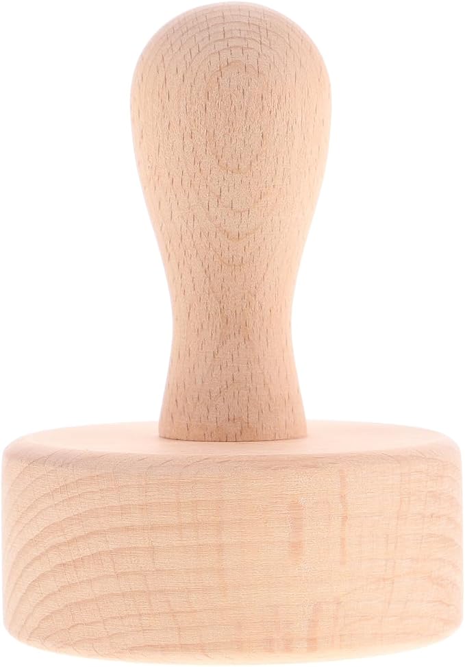 PRETYZOOM Tart Tamper with Wooden Handle – 3.85"" x 2.79"" x 2.79"" Pastry Press Rod for Consistent French Tart Shell Shaping & Crust Tamping – for Baking, DIY Desserts, Chefs & Beginners