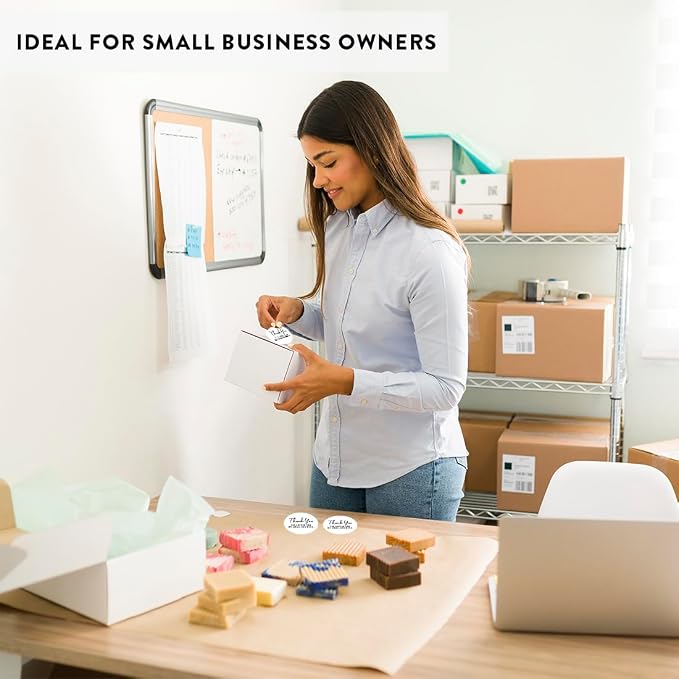 Andaz Press Round Small Business Thank You Labels, 120-Pack, for Supporting My Business, Packaging and Product Labels, Company Stickers