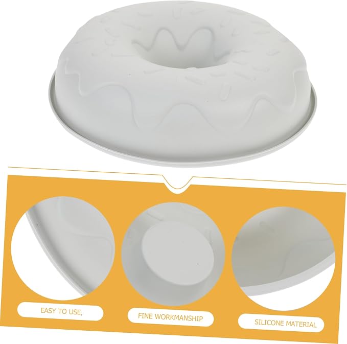 Hemoton 1pc Silicone Doughnut Mold for Baking Non-stick Donut Tray Cake Mould for Easy Baking for Parties and Celebrations