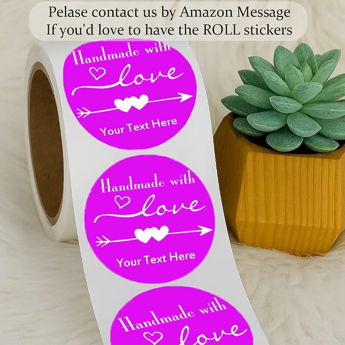 400 Pack Custom Handmade/Homemade with Love Label Stickers|Personalize Business Logo Labels|1.5/2inch Round Personalized Labels in Various Designs for Crafts,Baking,Gifts and Small Business