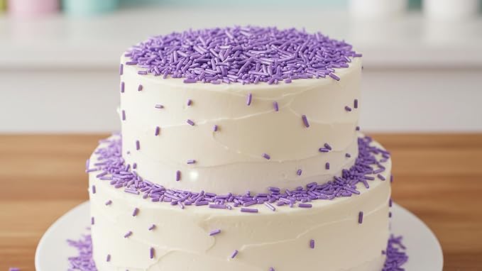 NCS Pearlized Purple Jimmies Edible Sprinkles – Cupcake, Cake & Cookie Decorations, 7 oz