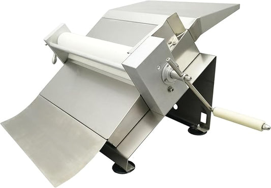 Manual Dough Sheeter Pastry Dough Press Sheeter Machine Stainless Steel Pastry Machine Pasta Maker for Icing, Fondant, Croissants, Pizza and Puff Pastry