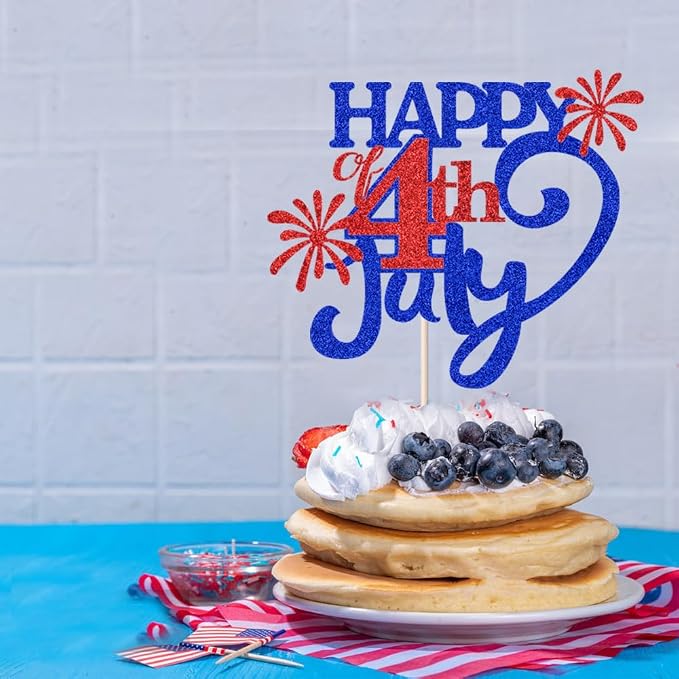 Independence Day Happy Birthday 4th of July Cake Topper | Patriotic Birthday Party Decorations,4th of July USA Birthday Party America National Day Happy Party Decoration