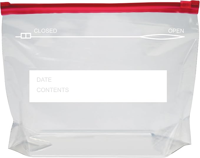Amazon Basics Slider Quart Food Storage Bags with Stand-Up Bottom, Easy to Fill, BPA Free, 120 Count (Previously Solimo)