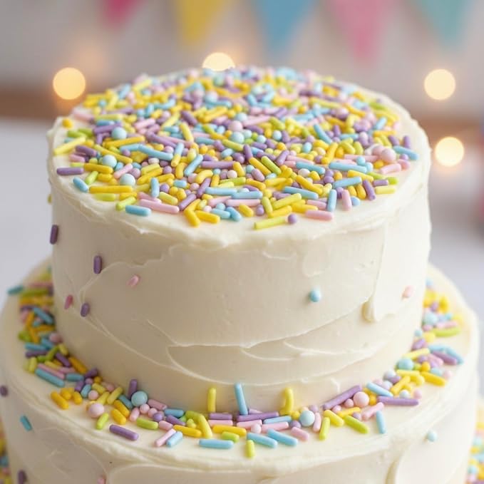 Manvscakes, Pastel Rainbow Sprinkles, Dye Free Cake Decorations, Nut and Gluten Free, Easter Cupcake Topping, 3oz