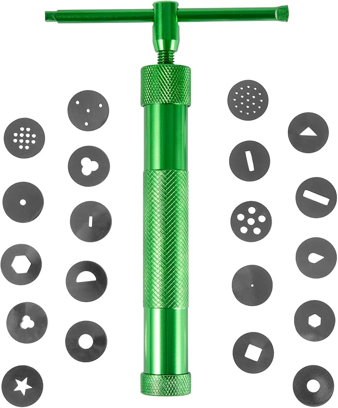 Stainless Steel Clay Extruder Sugar Paste Extruder Cake Fondant Decorating Tool Set Ceramics & Pottery Clay Extruders Mixers & Presses (Green)