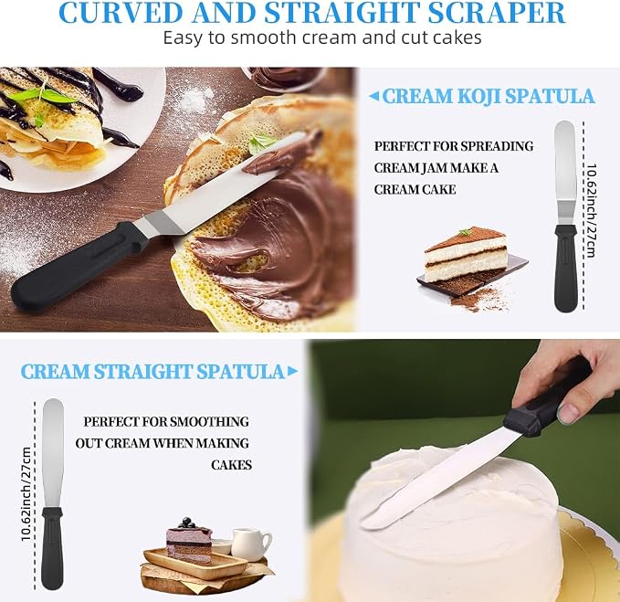 79PCS Cake Decorating Kit with Revolving Cake stand Turntable,Piping Bags and Tips Set for Cake Decorating,Cake Baking Supplies for Beginners Cake Tools Set with Icing Scrapers Spatulas