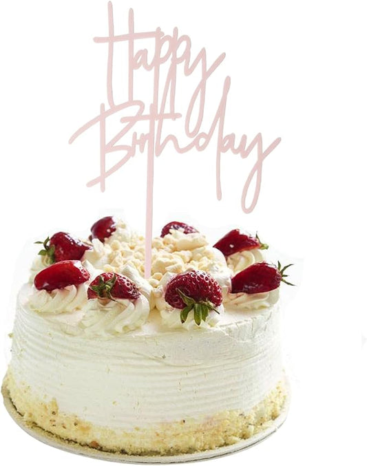 Pink DIY Happy birthday Cake Topper Acrylic Happy Birthday Cake Sign Party Decorations Supplies