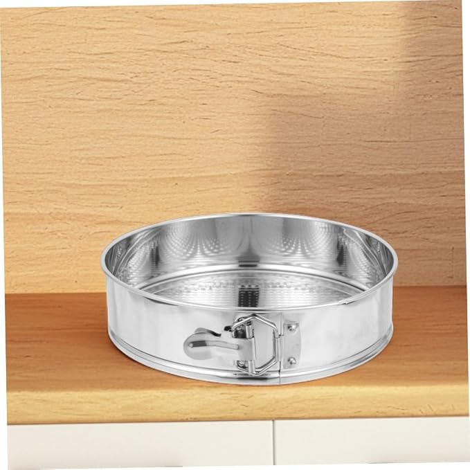 Milisten 9-inch Stainless Steel Springform Cake Pan, Leakproof round Cheesecake Mold with Removable Bottom, Household Baking Tool for Birthday and Holiday Desserts