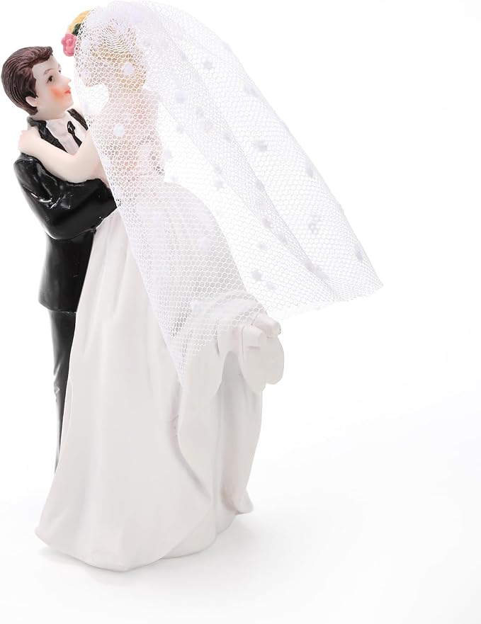 Eorbow 5.5" Bride Groom Wedding Cake Topper, Resin Couple Statue Decorative Figurine, Vintage Cake Toppers for Anniversaries, Engagement Parties, Bridal Showers, Wedding Cake Decoration