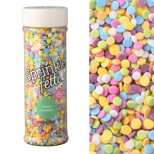 Sweets Indeed Dye Free Rainbow Sprinkles, No Artificial Dyes, Edible Sprinkle Mix, Perfect for Cake Decorations, Baking, Ice Cream, Cookies, Cupcake Topper (Dye Free Confetti Circle)