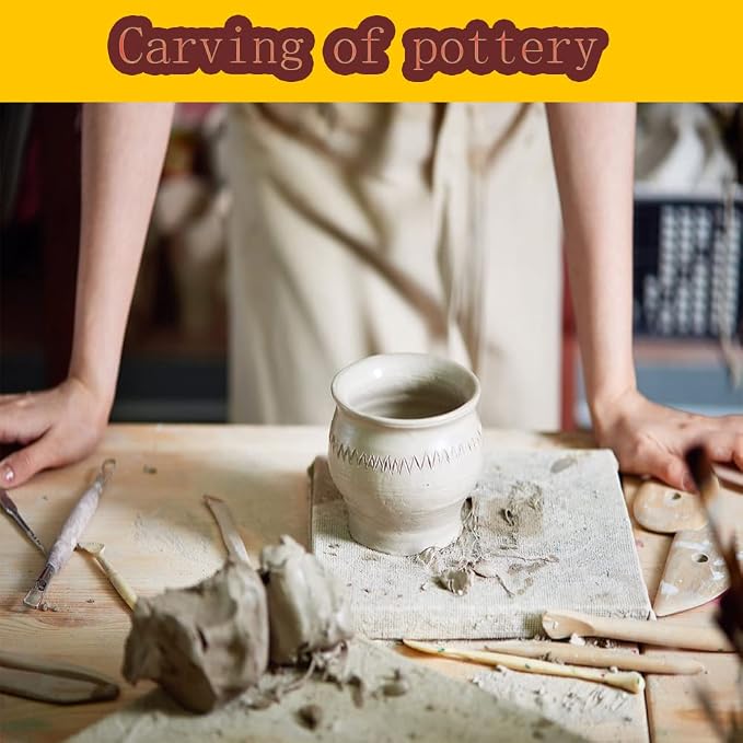 Yagugu Pottery Supplies Clay Tools for Sculpting, 39Pcs Basic Wood Ceramics Carving Polymer Clay Tool Supplies kit Supplies for Adults and Artists Modeling Shaping Building for Art&Craft Gifts