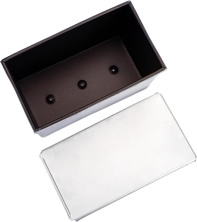 Shokupan Bread Pan 1.5 Loaf - Japanese Bread Pan, Pullman Bread Pan with Lid, Iron Aluminum Plated for Commercial Use, Durable Silver Mold
