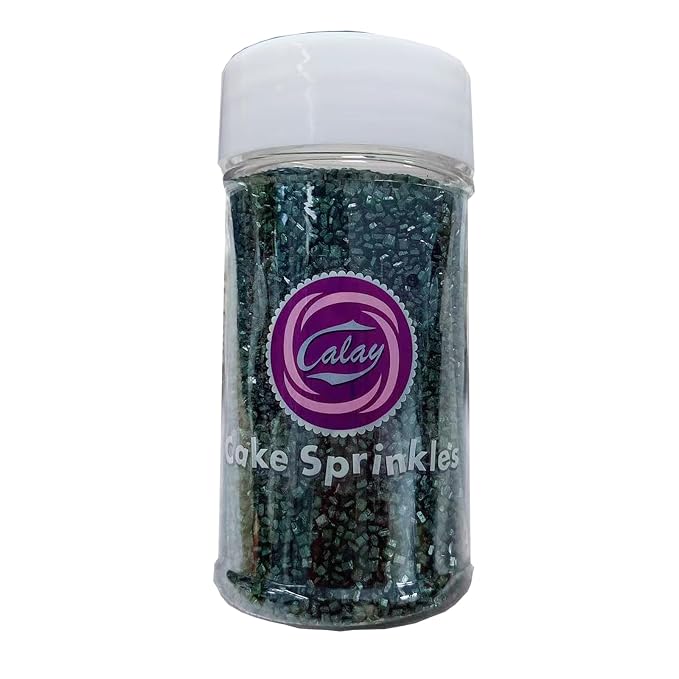 Sentovac Black Sanding Sugar for Baking Edible Sparkling Sugar Sprinkles Coarse Sugar Crystals for Baking Topping Cake Cookie Cupcake Topper Ice Cream Decoration Supplies 3.2 OZ