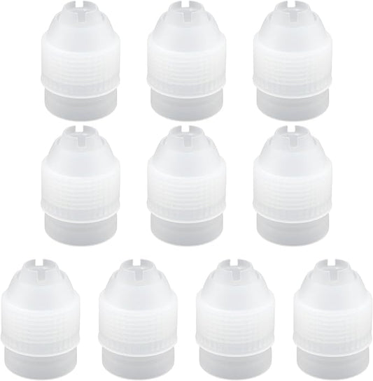 10 Pack Piping Bag Couplers for Icing Nozzles, Large Couplers for Piping Bags, Transparent - Large Sized