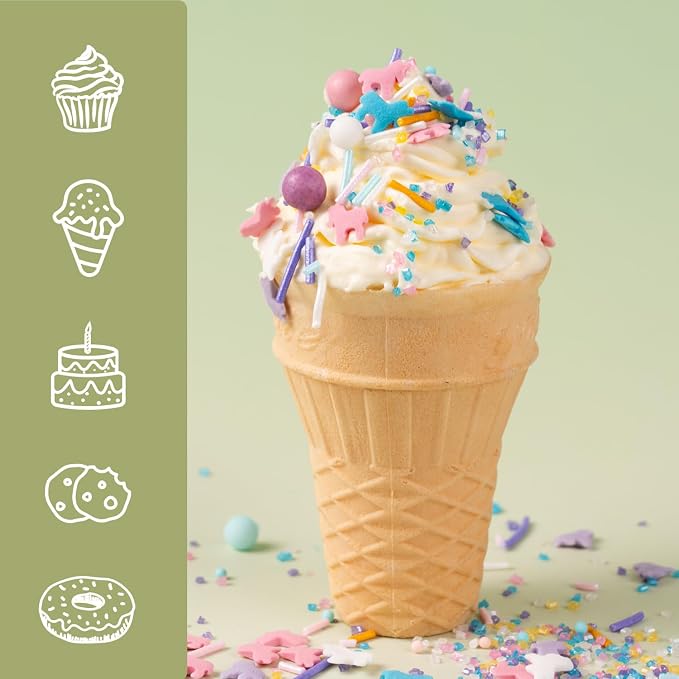 Edible Unicorns Sprinkles Pastel Unicorn Confetti Jimmies Sanding Sugar Sprinkles Mix for Cake Decorations Baking Ice Cream Cookies Cupcake Topper 6.5 ounces