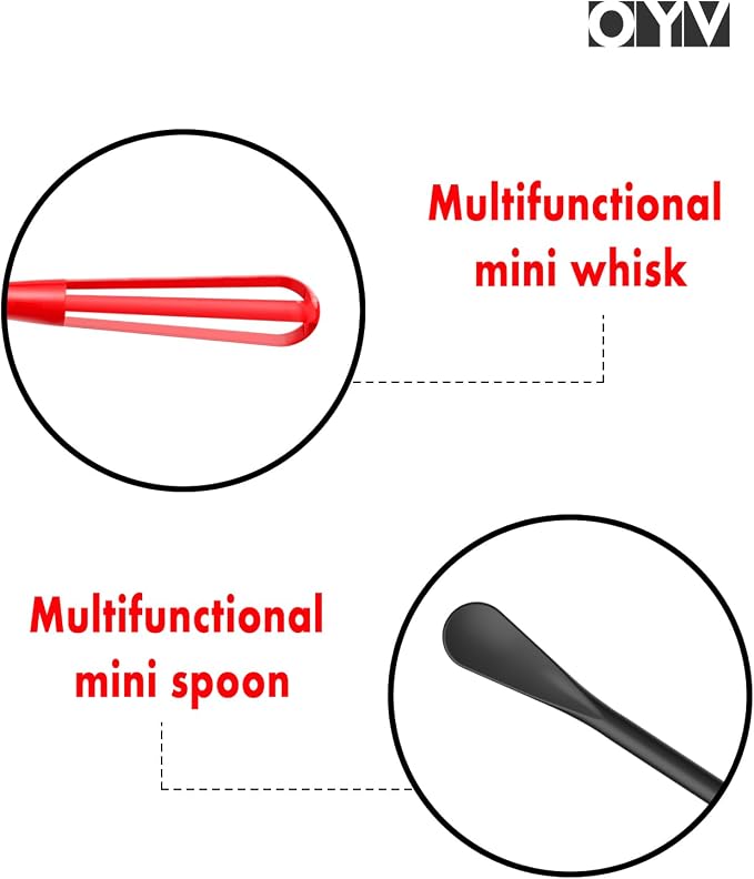 OYV Timeless Kitchen Colors Mini Whisk Set, 8.5 in Mini Whisks for Cooking, 3 Pieces Small Wisk For Whisking, Beating, Blending Ingredients, Mixing Sauces, BPA Free Tiny Whisk