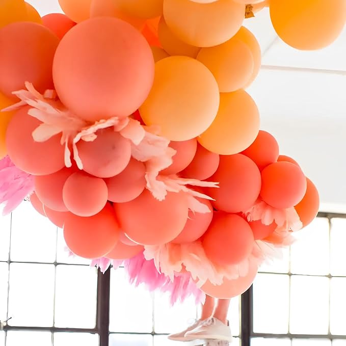 Voircoloria 110pcs Orange Balloons 12inch Burnt Orange Latex Party Balloons for Thanksgiving Day, Fall Theme Party, Wedding, Birthday, Halloween, Baby Shower, Anniversary Party Decorations