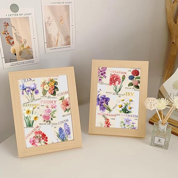 Vintage Flower Stamp Stickers,100pcs Aesthetic Retro Botanical Floral Decals Wildflower Junk Journal Scrapbook Stickers for Laptop Planner Notebook Crafts Cute Garden Flower Decor Sticker Gift