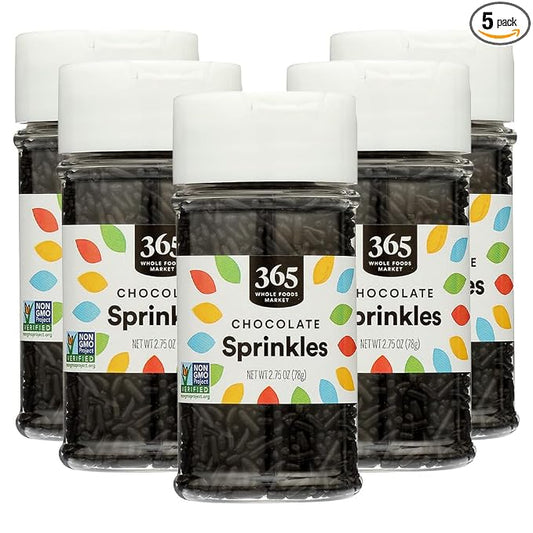 365 by Whole Foods Market, Chocolate Sprinkles, 2.75 Ounce (Pack of 5)
