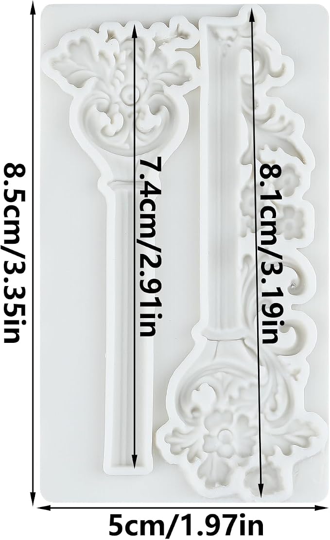 Roman Column Silicone Fondant Mold Baroque Relief Flower Pillars Molds for Cake Decorating Chocolate Cupcake Topper Candy Polymer Clay Gum Paste