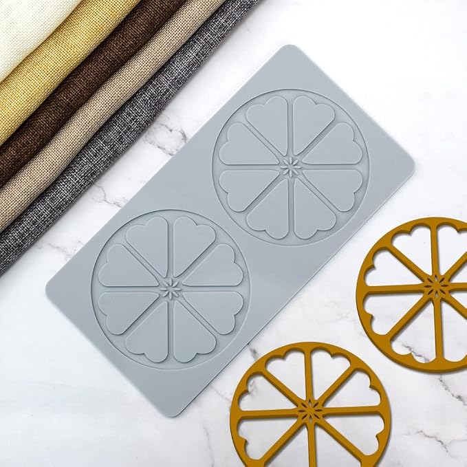 TUKE 3D Leaves Silicone Molds Flower Cake Fondant Mat Bee Leaf Pastry Moulds Rose Impression Chocolate Hollow Lace Mold (Sector_8.92x4.6x0.12inch_A)
