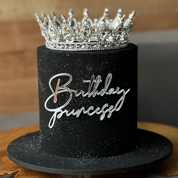 14pcs Happy Birthday Cake Toppers for Women Princess Queen - Acrylic Cupcake Decor Side Decoration Kit - Girl Party Supplies