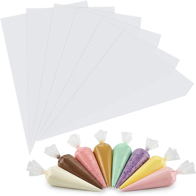 ilauke Piping Bags, 100 Pcs Pastry Bags 13 Inch Anti Burst Disposable Cake Icing Bag, Durable Non-Slip Icing Piping Bag for Cake Cream Frosting Cookie, Dessert Decorating Supplies Easy to Squeeze