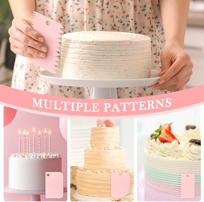 3 Pcs Cake Arch Guide Tool With 3 Pcs Cake Scraper Cakes Smoother,Cakes Arch Tool Convenient for Controlling the Size and Position of the Arc,Suitable for Beginners and Bakers