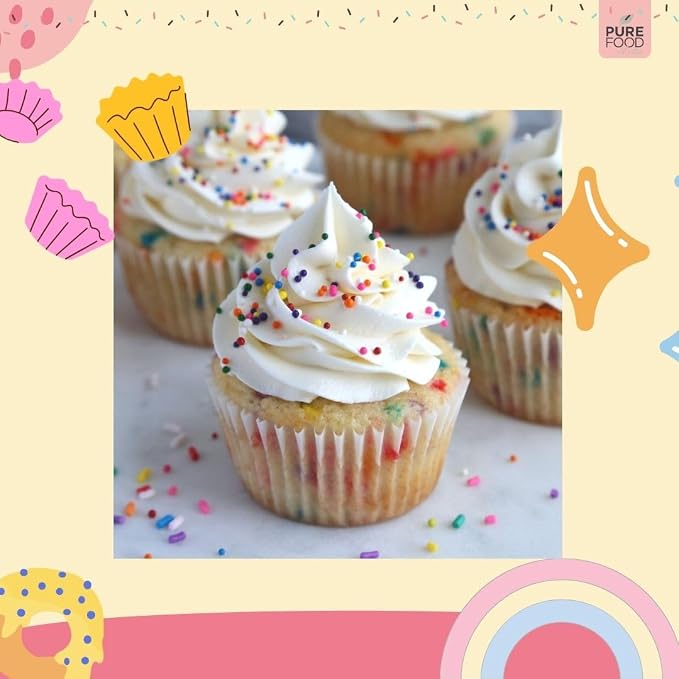 Pure Food By Estee, Rainbow Nonpareils | Vegan Sprinkles for Ice Cream | Dye Free Sprinkles | Rainbow Jimmies for Baking | Natural Sprinkles | Gluten Free, Dairy Free, Nut Free, 142g