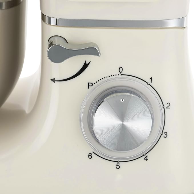 1350W Stand Mixer,6.5Qt Electric Kitchen Mixer,Dough Machine with LCD Display,Electric Food Mixer for Kitchens,Restaurants,Bakeries (Black) (1350, Watts) (White)