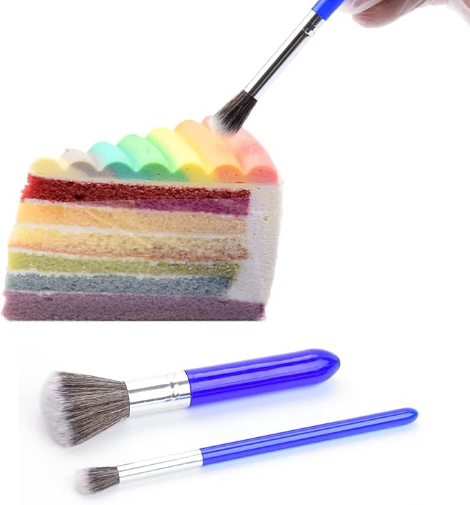 WAFJAMF 2-Piece Soft Cake Painting Brush for Dusting, Fondant Sugar Cookie Brushes Set Cake Decorating Supplies